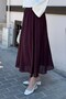 Belted Pocketed Hijab Skirt Plum - 2