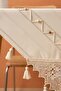 Beaded Detailed Laced Square Runner 90X90 cm - 5