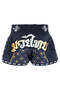 Muay Thai Shorts Boxing Trunks Traditional Style Black (Tuf-Mrs206-Blk) - 4