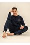 Father - Son, 100% Cotton, New Year Time Ho Ho Ho, Navy Blue, Long Sleeve Pajama Set (Sets Will Be Sold Separately.) - 6
