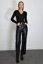 Lace V-Neck Long Sleeve Snap-On Bodysuit - 4