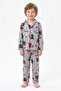 Trex Patterned Buttoned Boys' 2-Piece Pajama Set - 2