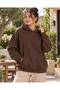 Women's Hooded Oversize Sweatshirt - Plain Basic Cotton Sweatshirt with Kangaroo Pocket