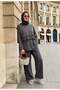 Rovena Garnili Snap Detailed Modal Hijab Sports Set - Gray - 2