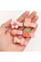 Cute Figured Children's Ribbon Covered Pencil Buckle Set - Pink - 2
