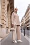 Vetra Hooded Pocket Modal Hijab Sports Set - Beige - 4