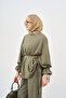 Women's Ankle Tie Detail Waist Tie Suit Khaki Green - 3