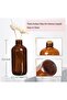 12 Pack 8 oz Glass Amber Bottles Black Poly Cone Cap Boston Round Sample Bottles, Brown Glass Apothecary Bottles - 2