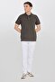 Men's Khaki 100% Cotton Slim Fit Polo Collar T-Shirt - 2