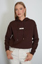 3 İplik Active Printed Oversize Sweatshirt with Hood and Stopper - 5