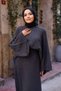 Women's Hijab Hair Braided Top and Bottom Knitwear Set, Stylish Combination with Buttoned Front and Plain Skirt - 3