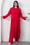 Crew Neck Slit Pants Double Set Pl2611 - 3
