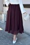 Belted Pocketed Hijab Skirt Plum