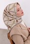 Ls2208 Patterned Cotton Silk Scarf 90X90 cm