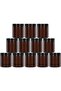 270ml 9oz amber round glass jar with black lid, perfect for cosmetics, creams, personal care products, etc. (12 pieces)