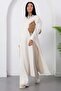 Crew Neck Slit Pants Double Set Pl2611 - 3