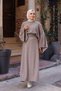 Women's Hijab Hair Braided Top and Bottom Knitwear Set, Stylish Combination with Buttoned Front and Plain Skirt - 5