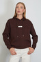 3 İplik Active Printed Oversize Sweatshirt with Hood and Stopper - 3
