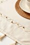 Beaded Detailed Laced Square Runner 90X90 cm - 7