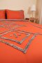 Puff embroidered liya double size 100% cotton duvet cover set - 6 piece dowry set - 7