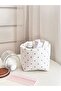 Polka Dot Patterned Multi-Purpose Fabric Organizer Basket – Makeup Organizer, Skincare, Bathroom and Room Organization Basket – 16X16 cm - 4
