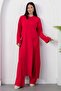 Crew Neck Slit Pants Double Set Pl2611