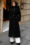 Zigzag Patterned Quilted Coat Tsd260274 Black