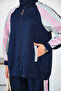 Women's Double Color Stripe Detailed Suit Navy Blue - 5
