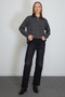 Velvet Polo Collar Knit Sweater - 5