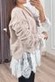 Women's Winter Mink Skirt and Cardigan with Lace Sleeves 20304 - 4