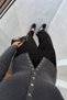 High Waist Black Pleated Carrot Pants - 4