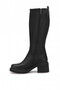 D26Kc-2125 Women's Genuine Leather Heeled Boots Black - 3