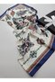Rayon Patterned Square Scarf Silky Textured Elegant Motif Women's Scarf 90 X 90 cm - 3