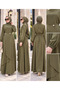 Mi̇hra Tensel Skirt Suit - Khaki - 3