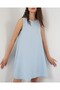 2444 Mini Linen Dress - Light Blue - 3