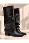 Women's Black Pointed Toe Trouser Model Boots