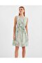 2501 Patterned Zero Sleeve Chiffon Dress - Mint - 2
