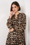 2423 Authentic Patterned Hijab Dress - E. Brown - 4