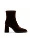 Kemal Aygün-Guja Velvet Square Toe Block Heeled Women's Boots – Gold Detailed |   8.5 cm