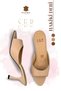 Genuine Leather Women's Slippers - 7 cm Heeled Genuine Leather Women's Slippers Nut - 3