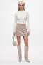 Women's Case Suede Textured Shorts Lined Belted Stone Mini Skirt - 4