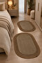 Nerissa 2-Piece Plush Bath Mat Set Round and Oval Mat Sets with Non-Slip Base, Soft Textured, Stylish and Decorative Bath Rug, Modern Design - 5