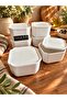 Pure White 2-Piece Square Covered Bowl 9 cm X 9 cm Porcelain Bowl for Breakfast 4 cm Deep - 4