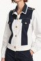 Denim Detailed Buttoned White Jacket - 7
