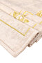 Beige Tulip Pattern Embroidered Velvet Prayer Rug - 2