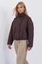 Women's coffee-colored stand collar lined regular fit jacket alc-x15886 - 3