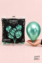 5 Inch Chrome Green Balloon 100Pcs, Silver Shiny Mini Latex Balloon, Birthday Wedding Engagement Party Decoration