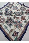 Rayon Patterned Square Scarf Silky Textured Elegant Motif Women's Scarf 90 X 90 cm