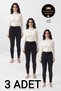 3-Pack Premium Women's Black Thermal Leggings - Winter Recovery Leggings - Custom Made Sleep Band with Gift