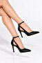 Ballas Women's Pointed Toe Ankle Strap Thin Heeled Shoes - Black - 2